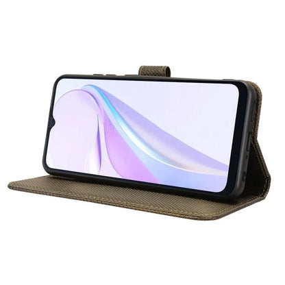 For Blackview Wave 6C Case Diamond Texture Leather Phone Cover with TPU Inner Shell