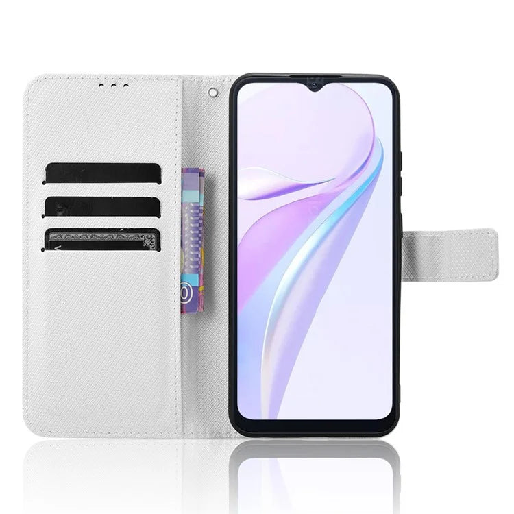 For Blackview Wave 6C Case Diamond Texture Leather Phone Cover with TPU Inner Shell