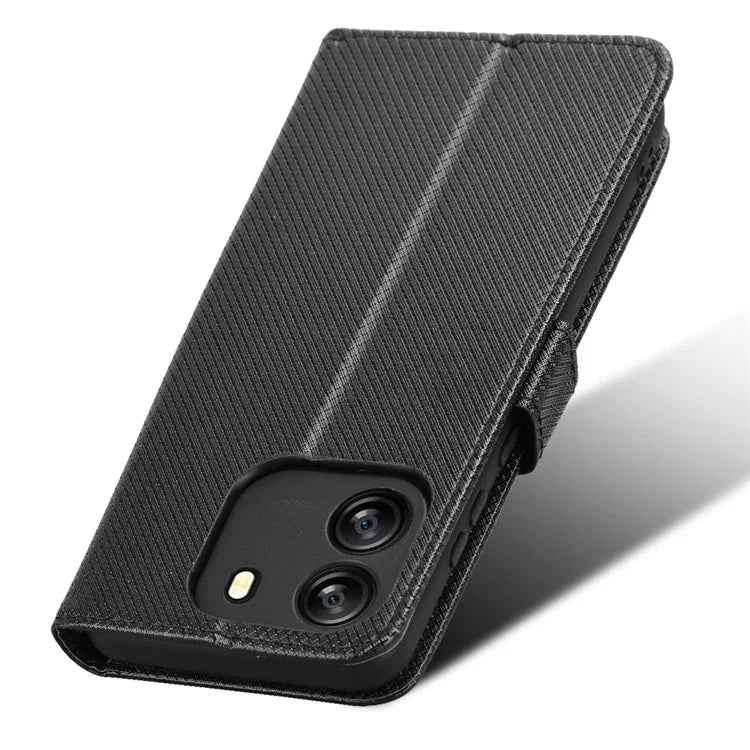 For Blackview Wave 6C Case Diamond Texture Leather Phone Cover with TPU Inner Shell