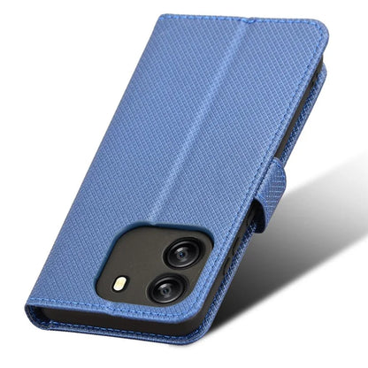 For Blackview Wave 6C Case Diamond Texture Leather Phone Cover with TPU Inner Shell