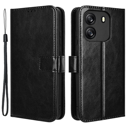 For Blackview Wave 6C Case Crazy Horse Texture Leather Phone Cover Horizontal Viewing Stand
