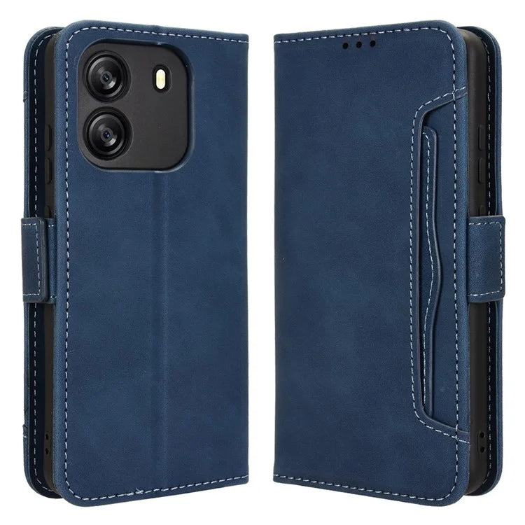 For Blackview Wave 6C Case Folio Stand Leather Phone Cover with Multiple Card Slots