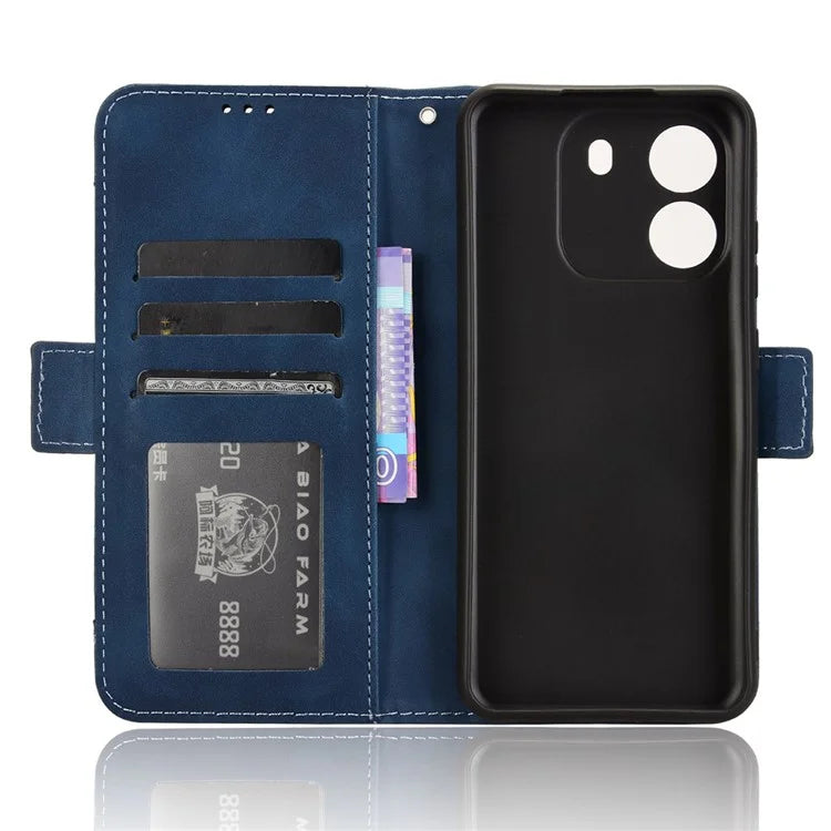 For Blackview Wave 6C Case Folio Stand Leather Phone Cover with Multiple Card Slots