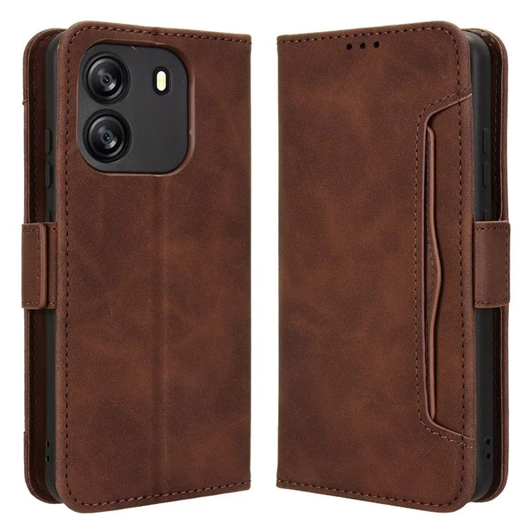 For Blackview Wave 6C Case Folio Stand Leather Phone Cover with Multiple Card Slots