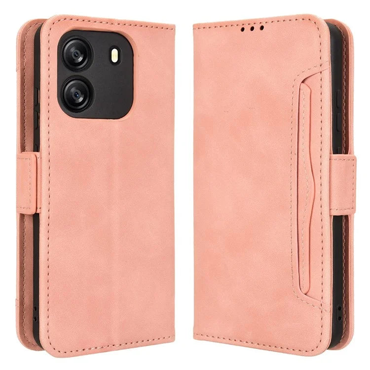 For Blackview Wave 6C Case Folio Stand Leather Phone Cover with Multiple Card Slots