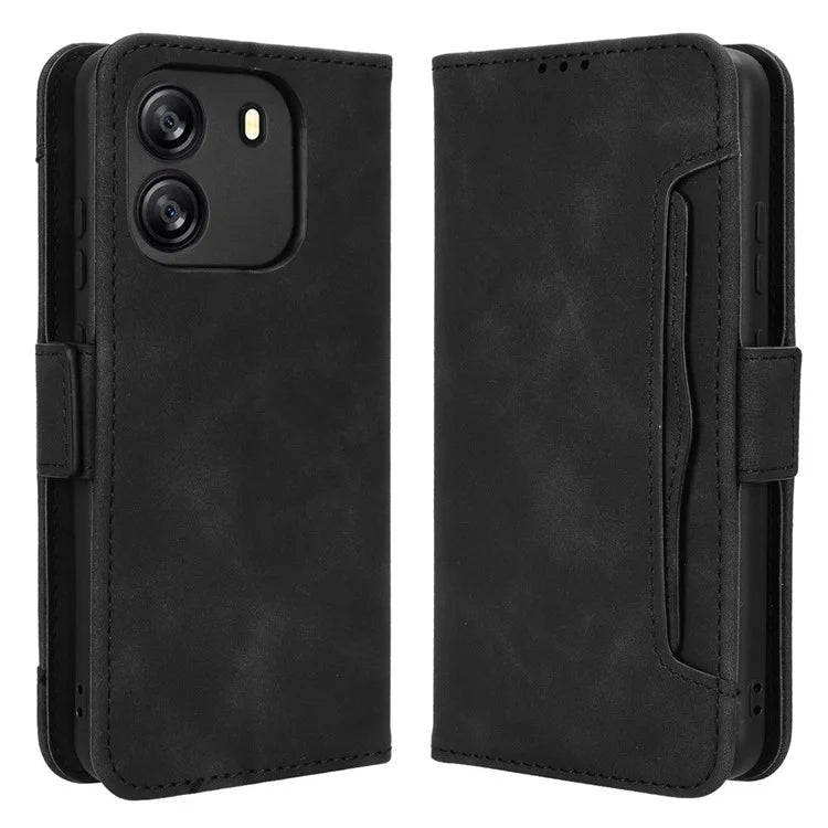 For Blackview Wave 6C Case Folio Stand Leather Phone Cover with Multiple Card Slots