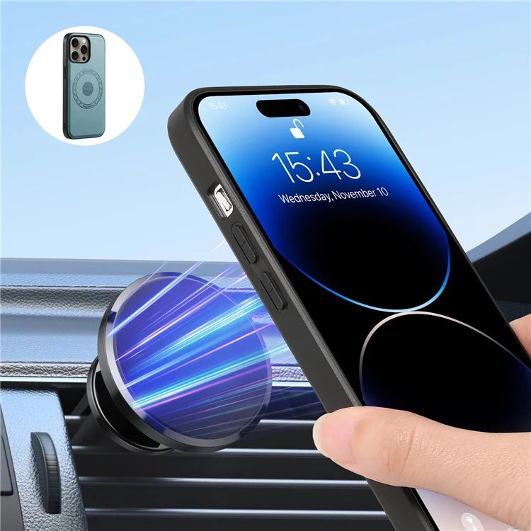 DENIOR D12 For iPhone 16 Pro Max Case Compatible with Magsafe Hybrid TPU+PC Phone Shell
