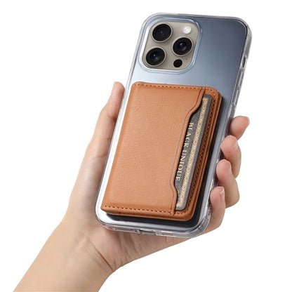 DENIOR D12 For iPhone 16 Pro Case Card Holder TPU+PC Phone Shell Compatible with Magsafe