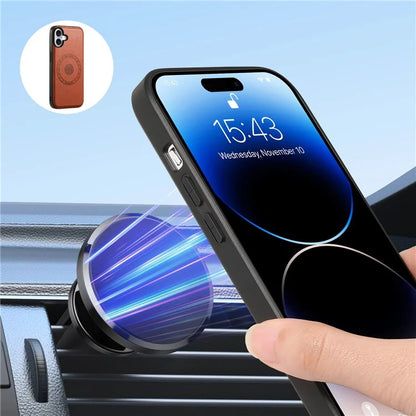 DENIOR D12 For iPhone 16 Plus Magnetic Case Hybrid TPU+PC Phone Cover
