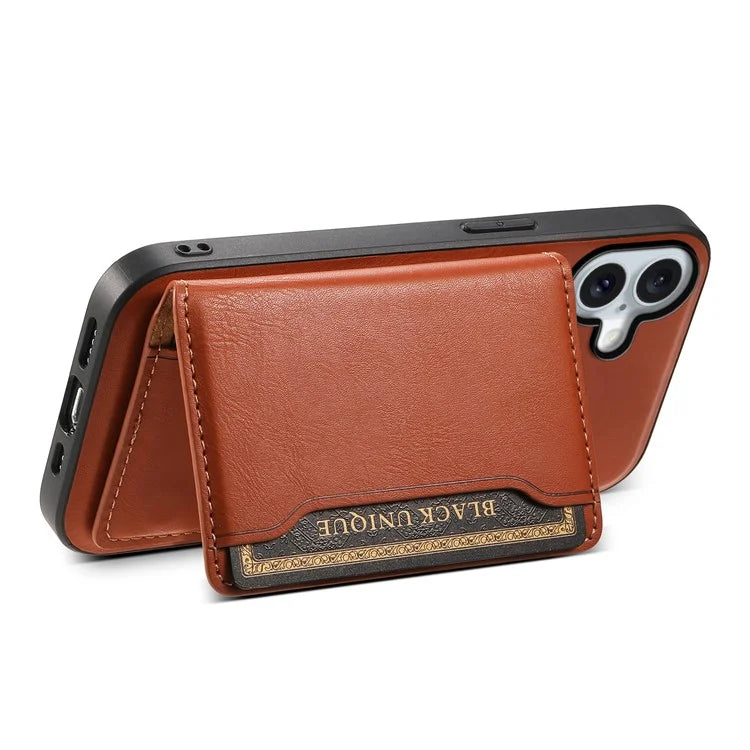 DENIOR D12 For iPhone 16 Case Compatible with Magsafe PU+TPU+PC Phone Cover