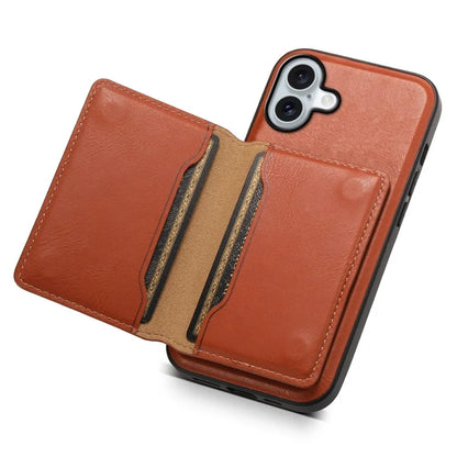 DENIOR D12 For iPhone 16 Case Compatible with Magsafe PU+TPU+PC Phone Cover