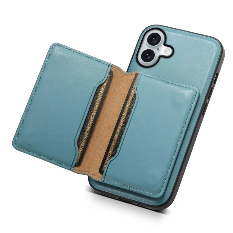 DENIOR D12 For iPhone 16 Case Compatible with Magsafe PU+TPU+PC Phone Cover