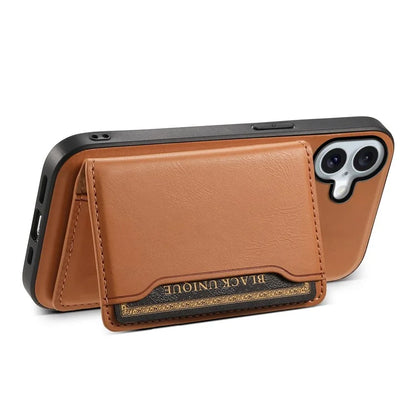 DENIOR D12 For iPhone 16 Case Compatible with Magsafe PU+TPU+PC Phone Cover