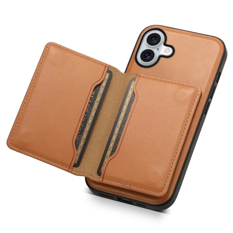 DENIOR D12 For iPhone 16 Case Compatible with Magsafe PU+TPU+PC Phone Cover