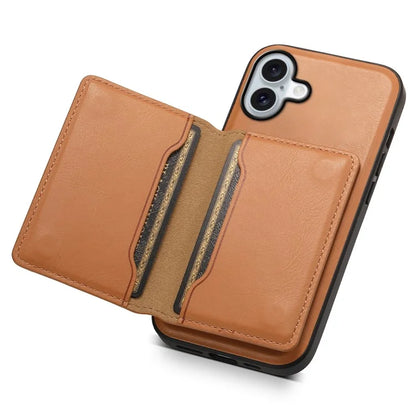 DENIOR D12 For iPhone 16 Case Compatible with Magsafe PU+TPU+PC Phone Cover