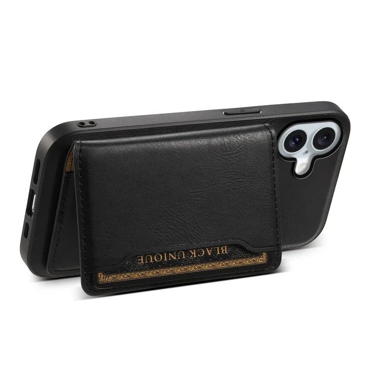 DENIOR D12 For iPhone 16 Case Compatible with Magsafe PU+TPU+PC Phone Cover