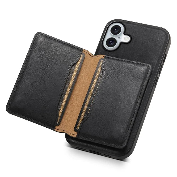DENIOR D12 For iPhone 16 Case Compatible with Magsafe PU+TPU+PC Phone Cover