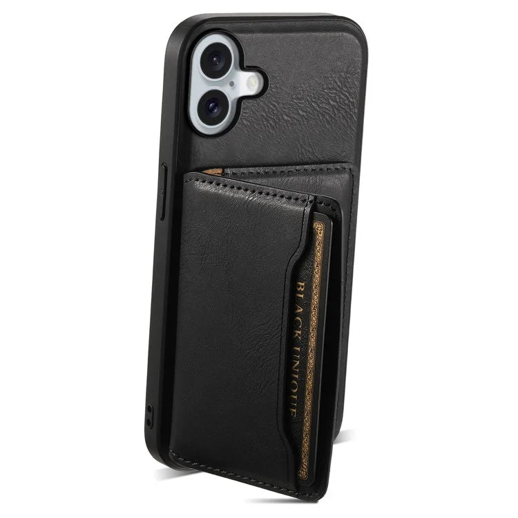 DENIOR D12 For iPhone 16 Case Compatible with Magsafe PU+TPU+PC Phone Cover
