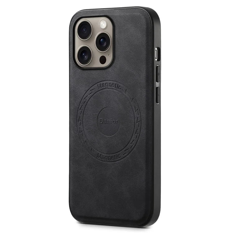 DENIOR A11 For iPhone 16 Pro Max Case Compatible with MagSafe Retro Leather Back Cover