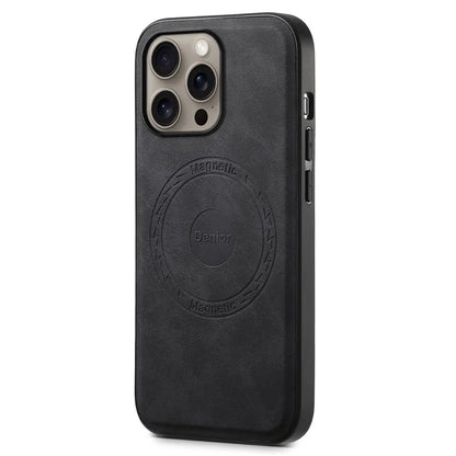DENIOR A11 For iPhone 16 Pro Max Case Compatible with MagSafe Retro Leather Back Cover