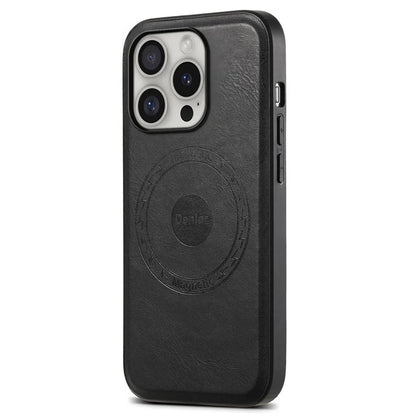 DENIOR A10 for iPhone 16 Pro Case Cowhide Texture Leather Back Cover Compatible with MagSafe