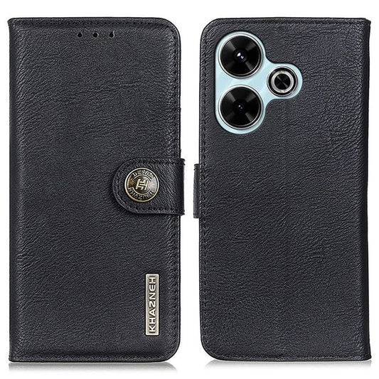KHAZNEH For Xiaomi Redmi 13 5G / 13 4G Case Cowhide Texture Leather Wallet Style Phone Cover