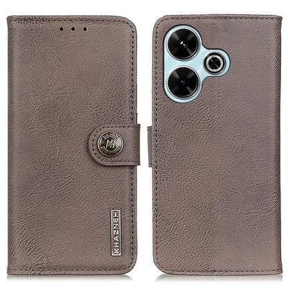 KHAZNEH For Xiaomi Redmi 13 5G / 13 4G Case Cowhide Texture Leather Wallet Style Phone Cover