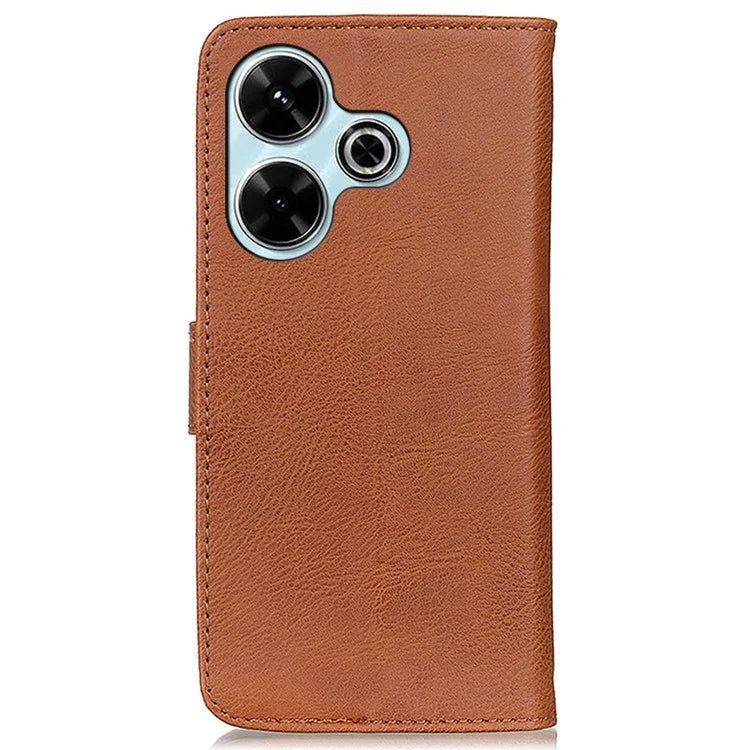 KHAZNEH For Xiaomi Redmi 13 5G / 13 4G Case Cowhide Texture Leather Wallet Style Phone Cover