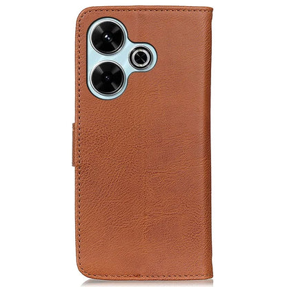 KHAZNEH For Xiaomi Redmi 13 5G / 13 4G Case Cowhide Texture Leather Wallet Style Phone Cover