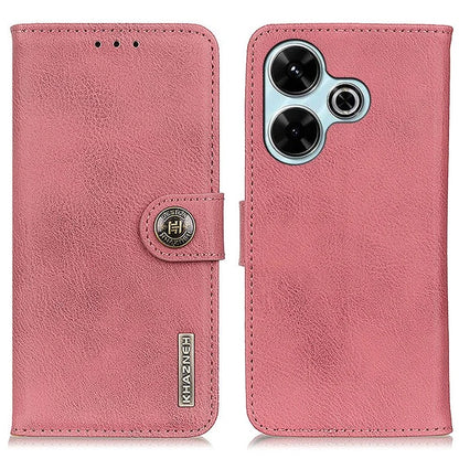 KHAZNEH For Xiaomi Redmi 13 5G / 13 4G Case Cowhide Texture Leather Wallet Style Phone Cover