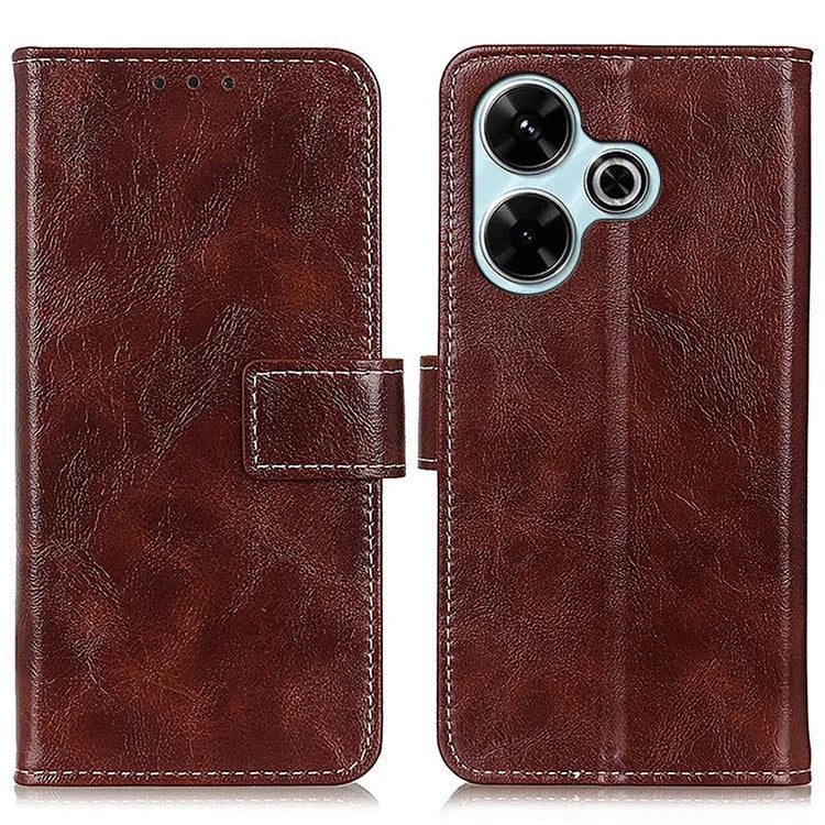 For Xiaomi Redmi 13 5G / 13 4G Case Retro Crazy Horse Texture Leather Phone Cover
