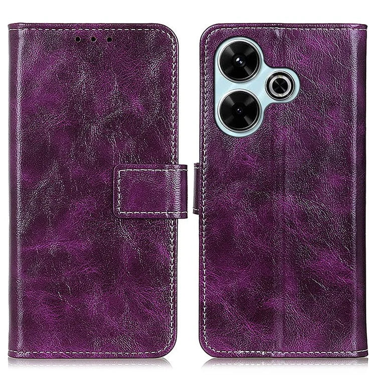 For Xiaomi Redmi 13 5G / 13 4G Case Retro Crazy Horse Texture Leather Phone Cover
