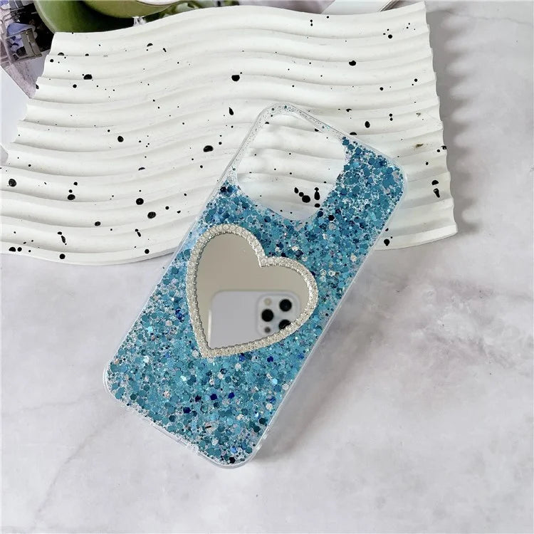 For iPhone 15 Pro Epoxy Case Mirror Design TPU Shockproof Phone Cover