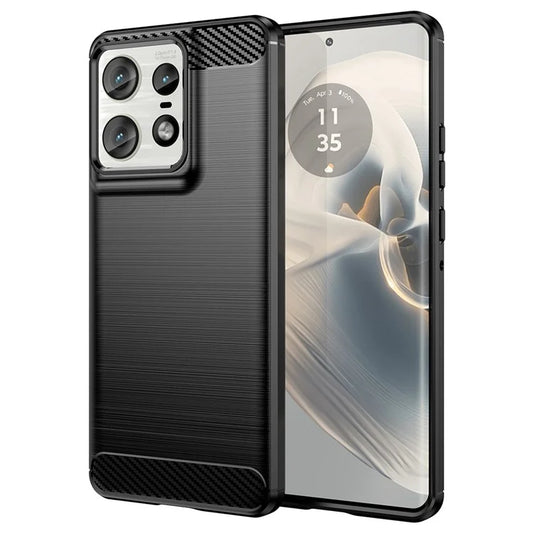 For Motorola Edge 50 Pro 5G Case Carbon Fiber Texture Brushed Soft TPU Phone Cover