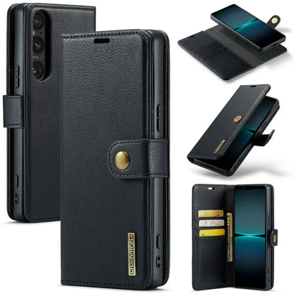 DG.MING for Sony Xperia 1 VI Case Detachable Split Leather Phone Cover