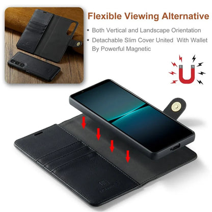 DG.MING for Sony Xperia 1 VI Case Detachable Split Leather Phone Cover