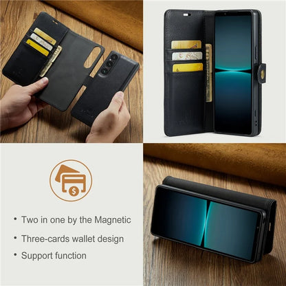 DG.MING for Sony Xperia 1 VI Case Detachable Split Leather Phone Cover