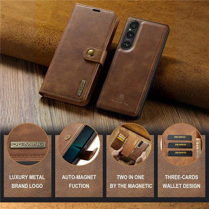 DG.MING for Sony Xperia 1 VI Case Detachable Split Leather Phone Cover
