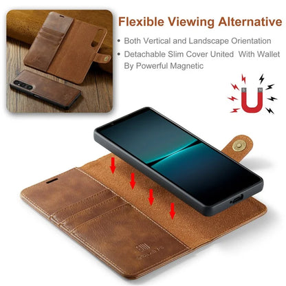DG.MING for Sony Xperia 1 VI Case Detachable Split Leather Phone Cover