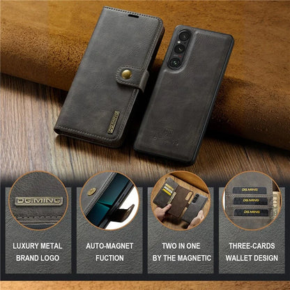 DG.MING for Sony Xperia 1 VI Case Detachable Split Leather Phone Cover