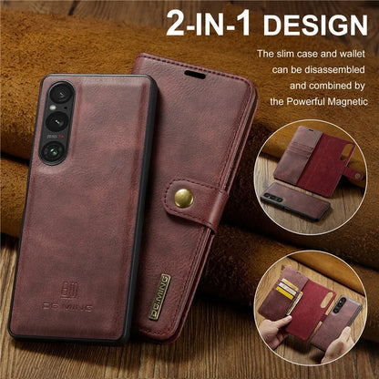 DG.MING for Sony Xperia 1 VI Case Detachable Split Leather Phone Cover