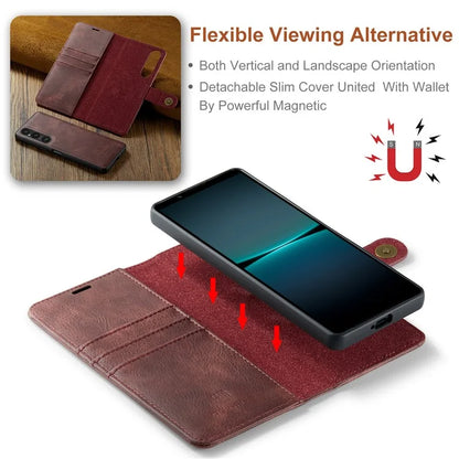 DG.MING for Sony Xperia 1 VI Case Detachable Split Leather Phone Cover