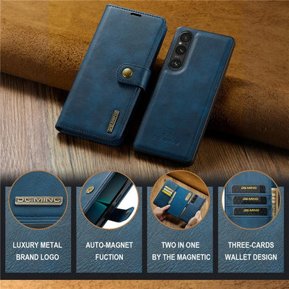 DG.MING for Sony Xperia 1 VI Case Detachable Split Leather Phone Cover