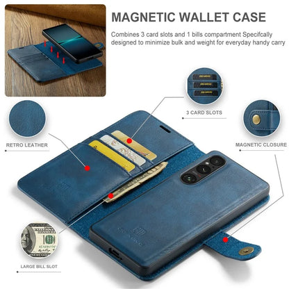 DG.MING for Sony Xperia 1 VI Case Detachable Split Leather Phone Cover
