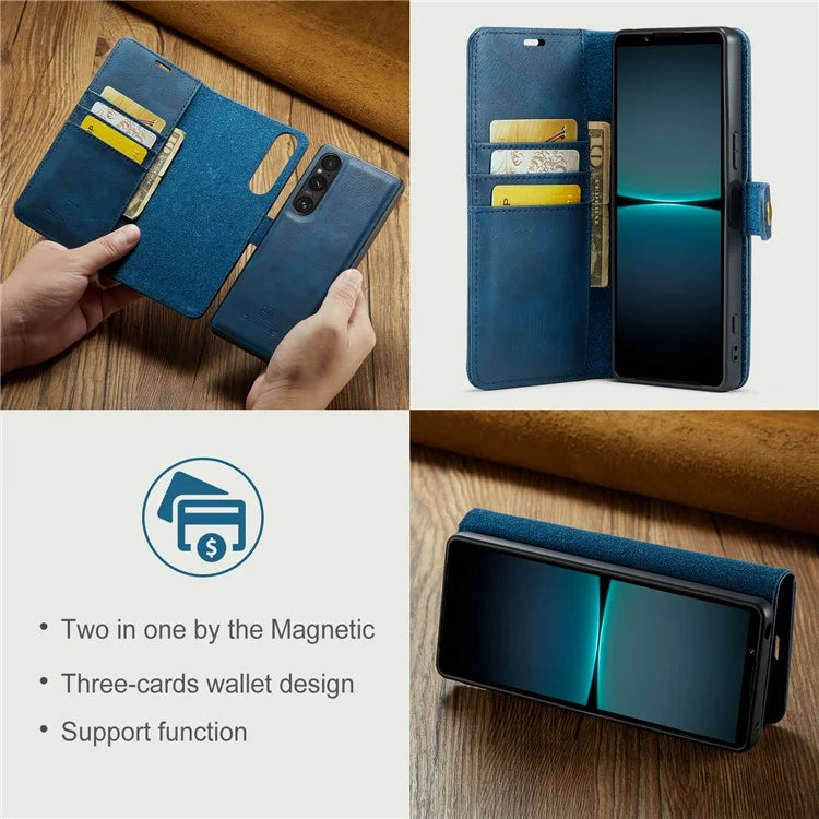 DG.MING for Sony Xperia 1 VI Case Detachable Split Leather Phone Cover