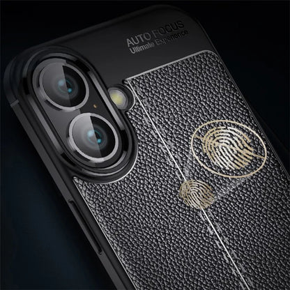 For iPhone 16 Case Litchi Texture Back TPU Phone Cover