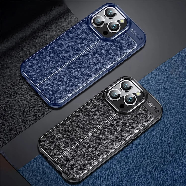 For iPhone 16 Pro Max Case Litchi Texture Anti-Drop TPU Phone Cover