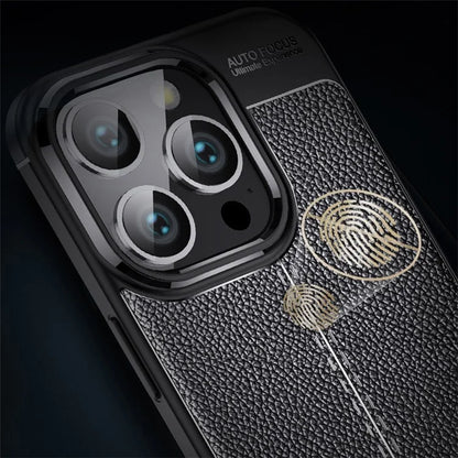 For iPhone 16 Pro Case Litchi Texture Shockproof TPU Phone Cover