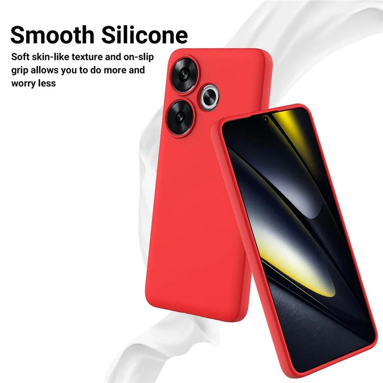 For Xiaomi Poco F6 5G / Redmi Turbo 3 5G Case Liquid Silicone Anti-Drop Phone Cover with Hand Strap