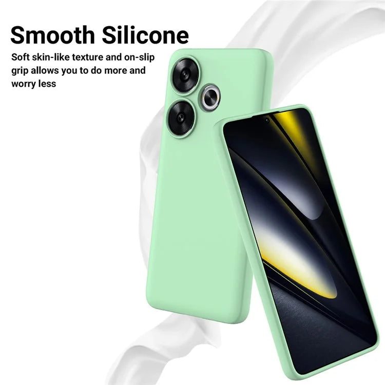 For Xiaomi Poco F6 5G / Redmi Turbo 3 5G Case Liquid Silicone Anti-Drop Phone Cover with Hand Strap